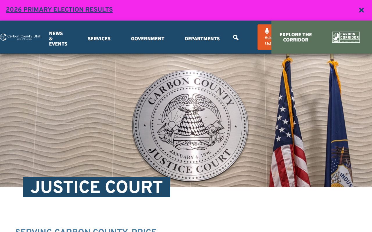 Carbon County Justice Court jurisdiction for court records after jail arrest